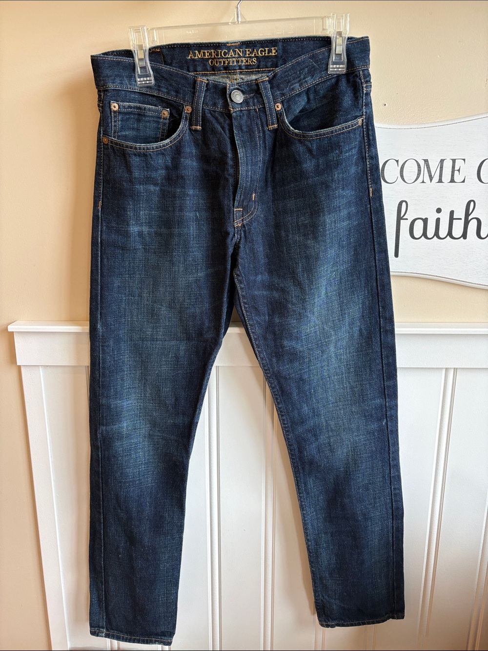 American Eagle Outfitters Men’s Dark Blue Original Taper Jeans 28/30